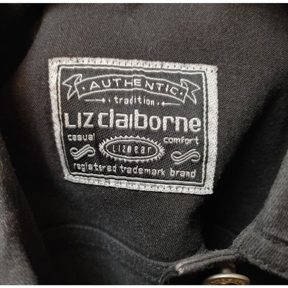 Vintage LIZ CLAIBORNE Lizwear Womens L Midweight Denim Jacket Buttons Pockets - Picture 3 of 4